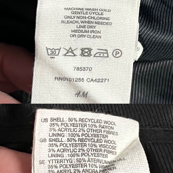 H&M Women's Gray Blend Herringbone Recycled Wool Fit & Flare Skirt Size 10 - Picture 11 of 11